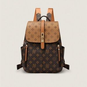 Elegant Women's PU Leather Vintage Flower Patchwork Large Capacity Backp…